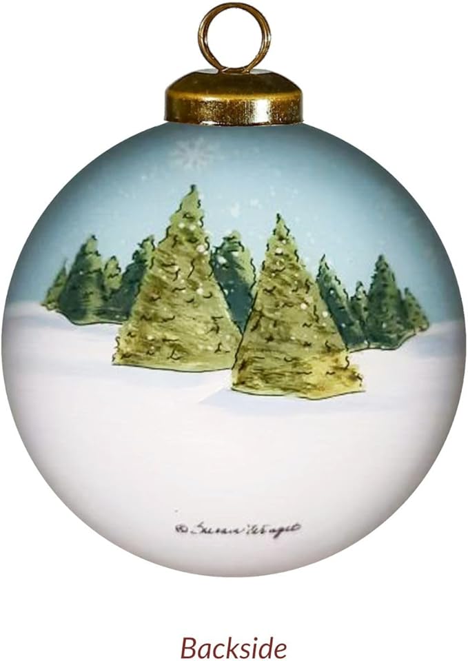 Fox Christmas Ornament – Hand-Painted Glass Fox Ornament for Christmas Tree – Woodland Animal Holiday Decoration – Cute Fox Gift Christmas Décor