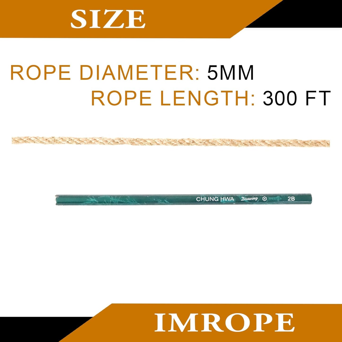 5mm x 300 Feet Natural Jute Rope, Twine for Gardening Tomato Climbing Plant Tie Floristry Crafts Gift Wrapping Packing Decor