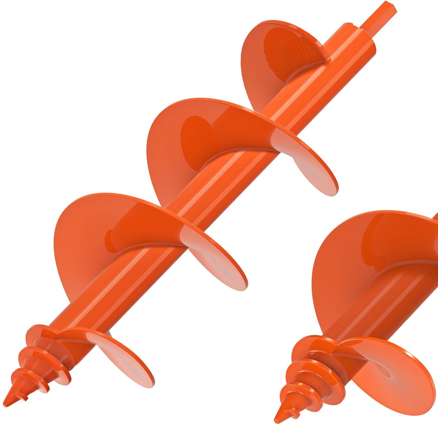 Threaded Auger Drill Bit for Post Hole Digger 4x12'', 3mm Thick Spiral Garden Earth Auger Bulb Drill Bit for Planting, Hole Digger for Fence Posts, Fits 3/8" Hex Drive Drill