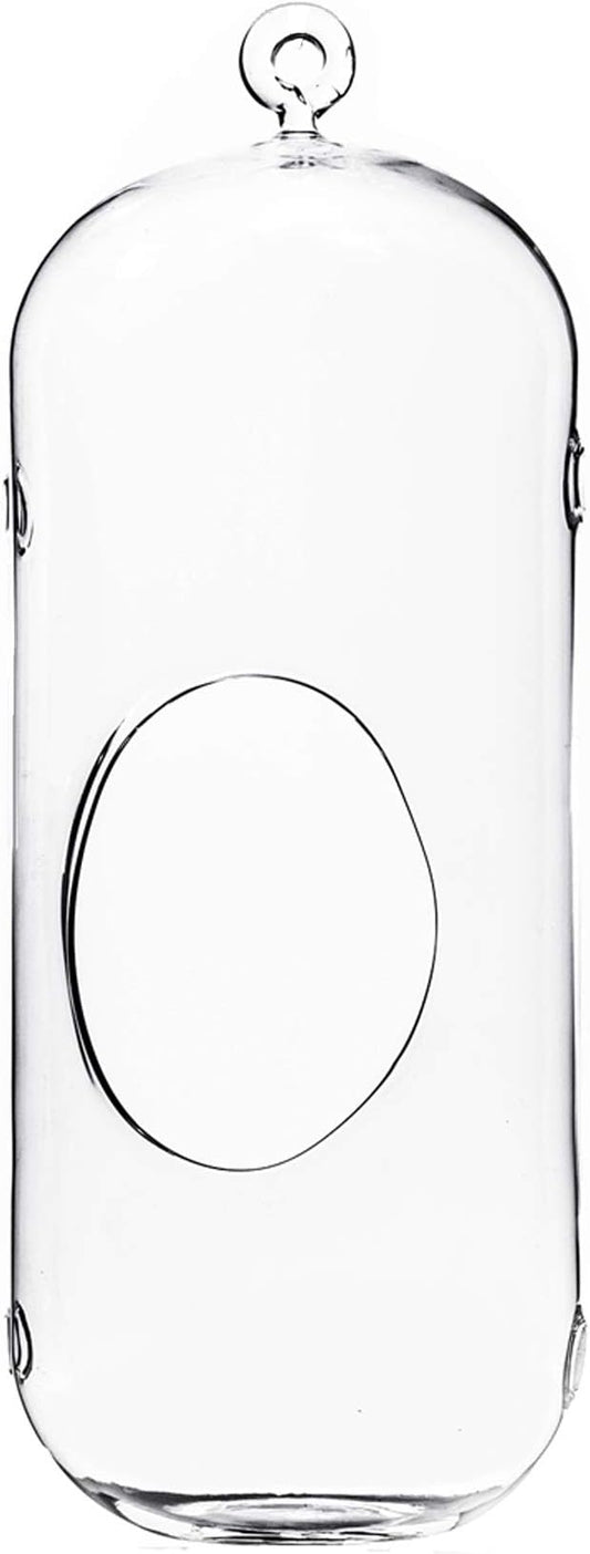 WGV Hanging Glass Plant Terrarium, Width 5", Height 13", Lantern DIY Air Succulent Planter Clear Tea Light Votive Candle Holder, Wedding Event Office Home Outdoor Decor, 1 Piece