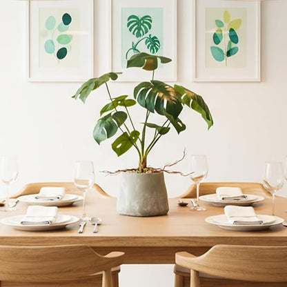 Fake Plants Large Artificial Monstera Faux Potted Plants Indoor Decoration, Faux Floor Plant for Indoor House Decor, Living Room, Bedroom, Office, House Plants