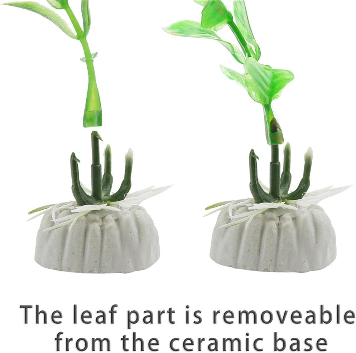 COMSUN 10 Pack Artificial Aquarium Plants, Small Size 4 inch Approximate Height Fish Tank Decorations Home Décor Plastic Green