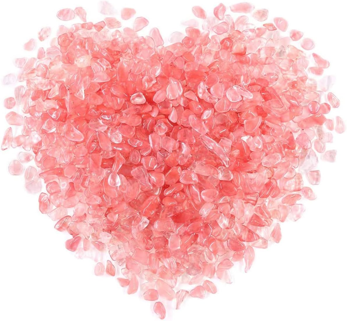 WAYBER Decorative Pebbles, 2 Lbs/920g (Fill 2 Cups) Pink Crystal Quartz Stones Irregular Rock Gravel for Aquarium Turtle Tank Decoration/Succulent Plant Landscape/Flowerpot Vase Ornament