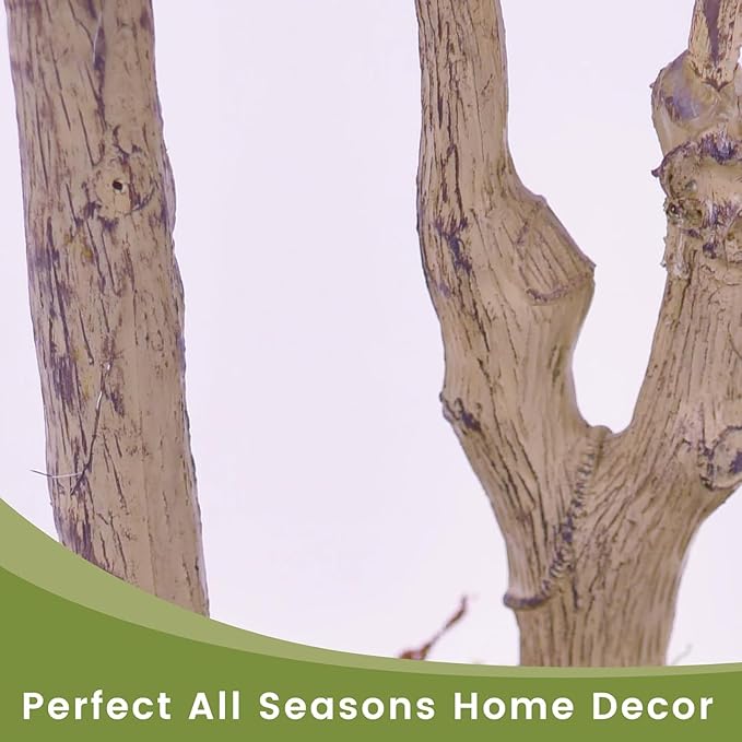 Artificial Fake Ficus Tree 5FT Tall 1Pack with White Planter & Free Moss, Artificial Plants Indoor, Artificial Trees for Home Decor Indoor, Faux Ficus Tree