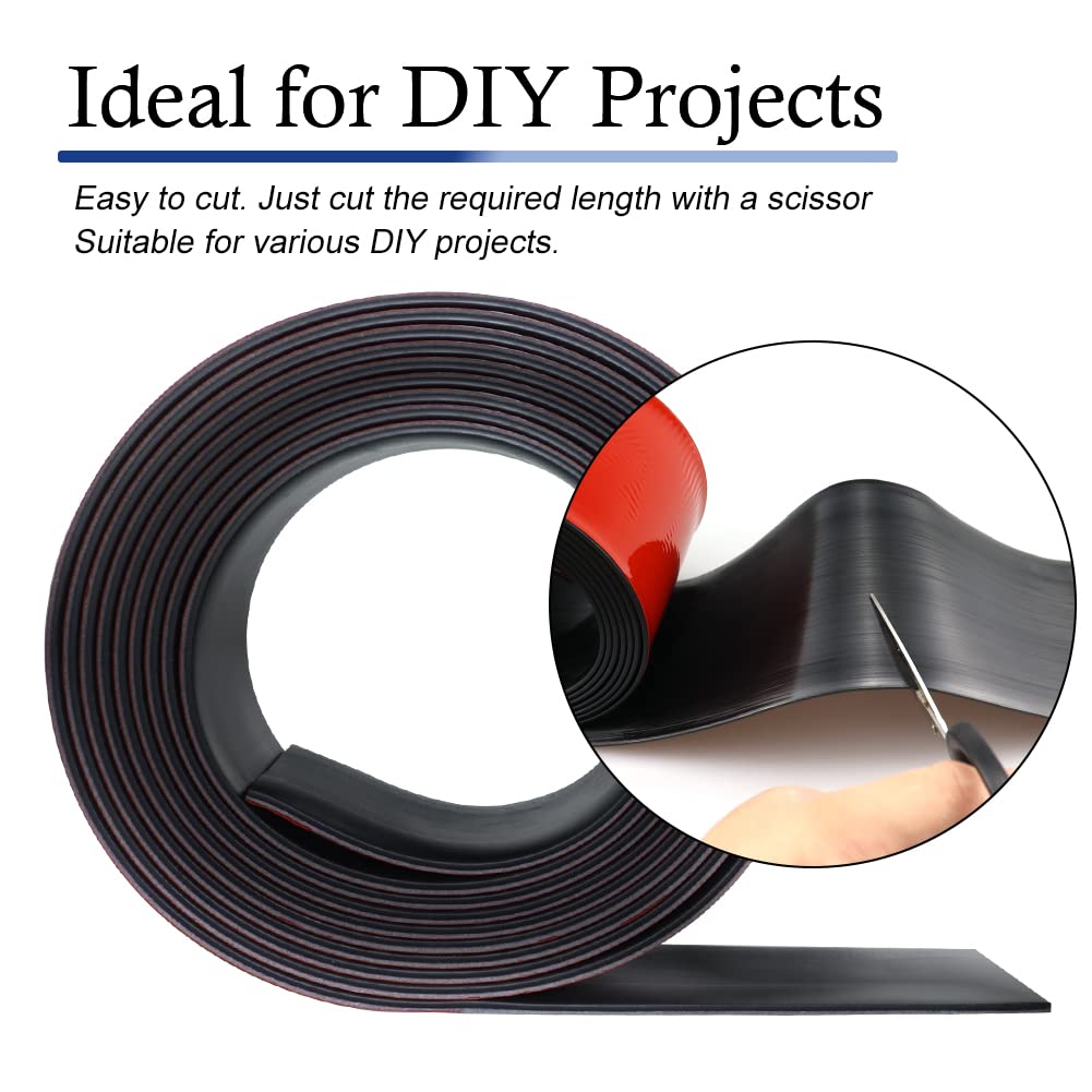 Neoprene Rubber Strips Self Adhesive Solid Rubber Sheets, Rolls & Strips for DIY Gaskets Crafts Pads Seals Warehouse Flooring Neoprene Sheet with Adhesive Backing (3" Wide x 1/8" Thick x 40' Long)