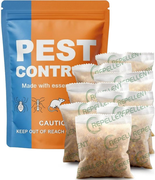 Pest Repellent, Mouse Repellent, Rodent Repellent for Indoor/Outdoor, Natural Rat Repellent for House, Keep Mice, Roach, Ant and Spider Away from Home, Protects 120 sq ft - 8P