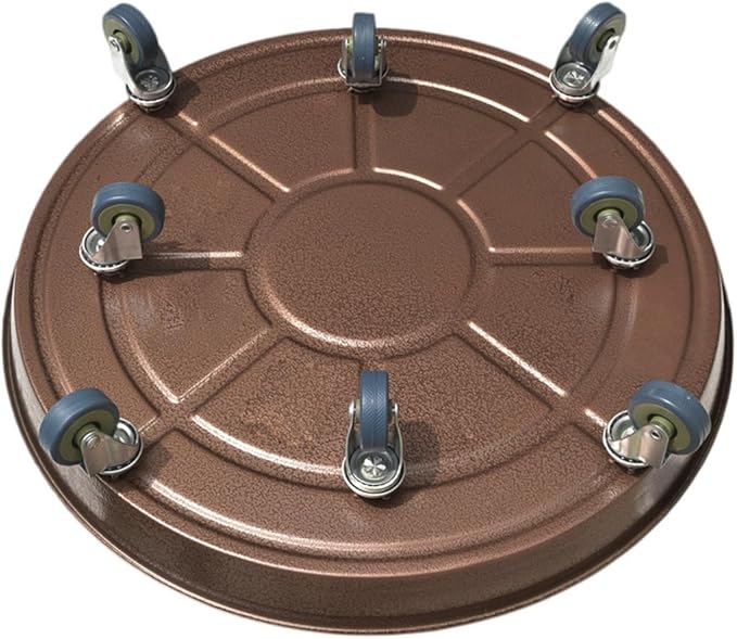 20" Heavy Duty Plant Dolly with Wheels, 380lbs Metal Rolling Plant Stand with Casters, Round Wheeled Planter Caddy Roller Base Carry Potted Tree Flower Pot for Indoor Outdoor Garden, 3 Pack, Bronze