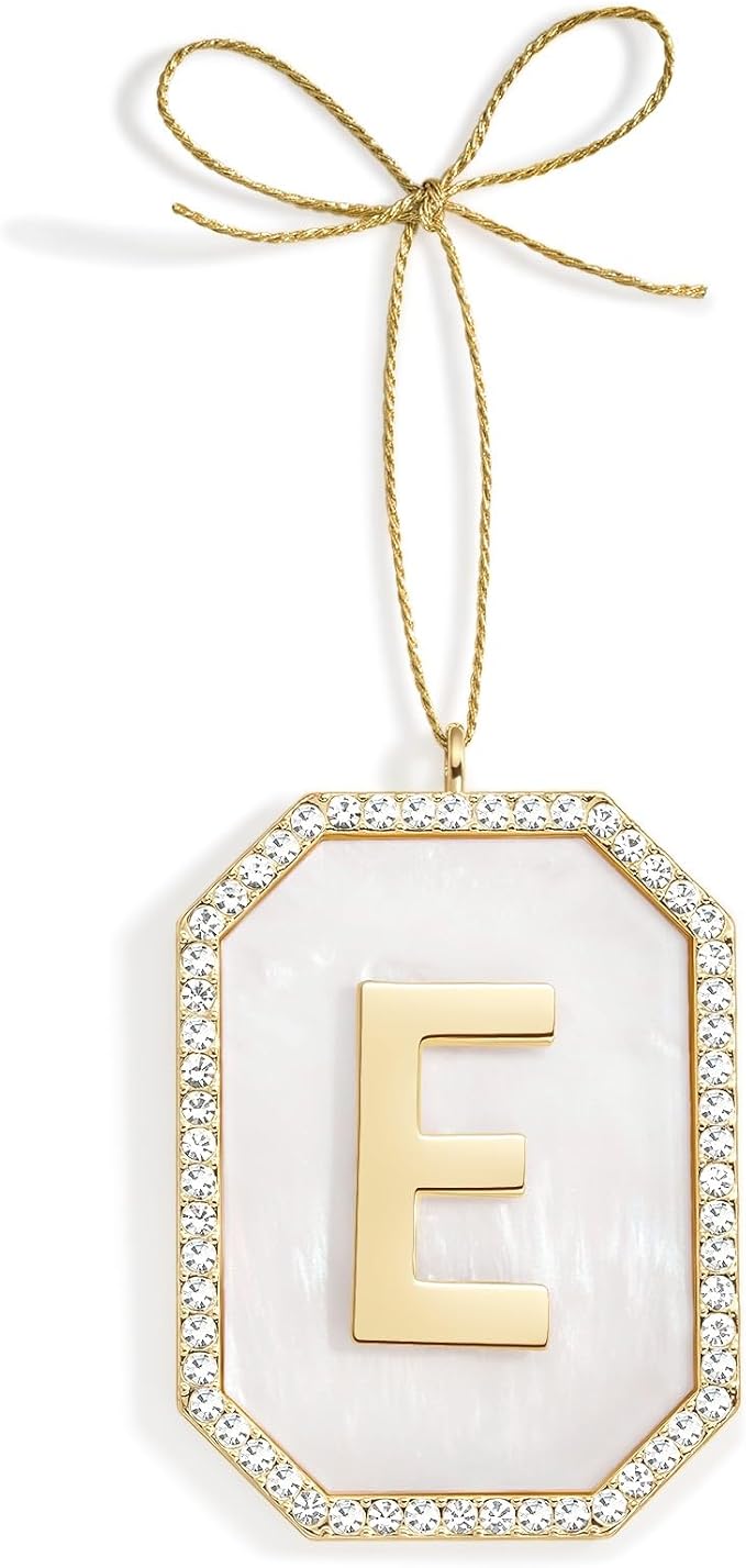 2025 Christmas Ornaments, Letter E Ornaments for Christmas Tree,Hanging Xmas Ornament for Mother Best Friends Sister Wife