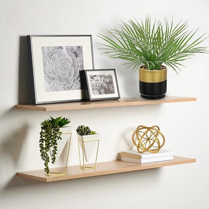 Hollyone Large Artificial Potted Plants Fake Palm Plants 13" Faux Tropical Palm Plant Tree in Gold and Black Metal Pots for Home Room Office House Indoor Decoration