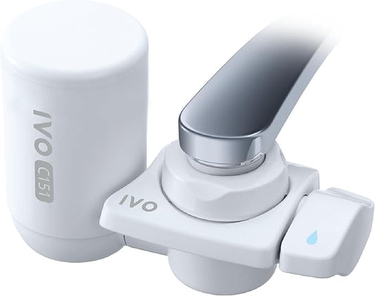IVO Water Filter for Sink Faucet – 4-Stages with Microfiltration Technology – Removes Chlorine, Rust, Sediments and Microscopic Contaminants – Retains Healthy Minerals