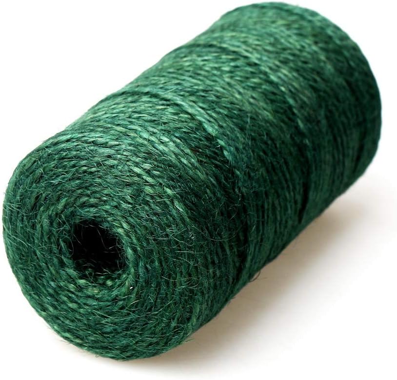 656 Feet Green Garden Twine, Natural Jute Twine Green String Heavy Duty Jute Rope String Christmas Twine for Craft Gardening Floristry Bundling Gift Wrapping (328Feet/Roll)