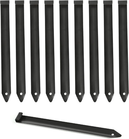 20Pcs Metal Landscape Edging Stakes, 8.5In Garden Stakes Landscape Anchoring Spikes for Terrace Board, Landscape Edging Coil, Grass Barrier, Bender Board, Garden Liner, Black