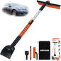Eazy2hD 3 in 1 Silicone Snow Brush with Ice Scrapers, 39.37" Extendable Window Ice Removal with Squeegee for Windshield, 360° Pivoting Brush Head Cleaner Tool for Car, Truck, SUV