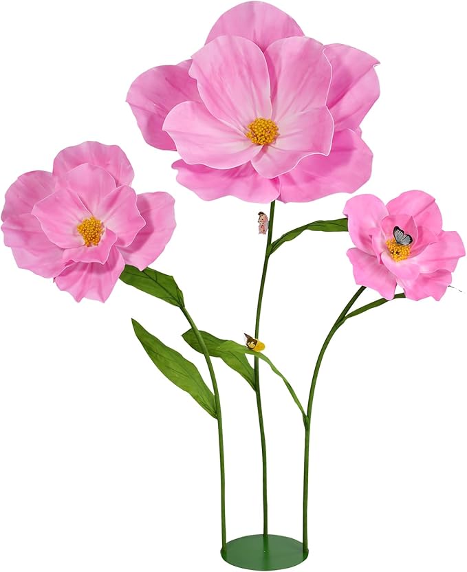 5.8 Ft Giant Artificial Flowers for Decoration,Large EVA Flower Decor,Wedding Arrangements, Birthday Party Banquet Background,Hotel,Office,Window Display(Pink)