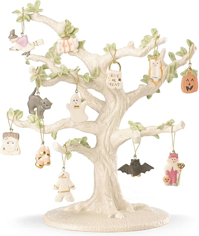 Lenox 828081 Trick Or Treat 12-Piece Ornament & Tree Set
