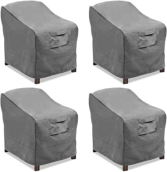 Vailge Patio Chair Covers, Lounge Deep Seat Cover, Heavy Duty and Waterproof Outdoor Lawn Patio Furniture Covers (4 Pack - Small, Grey)