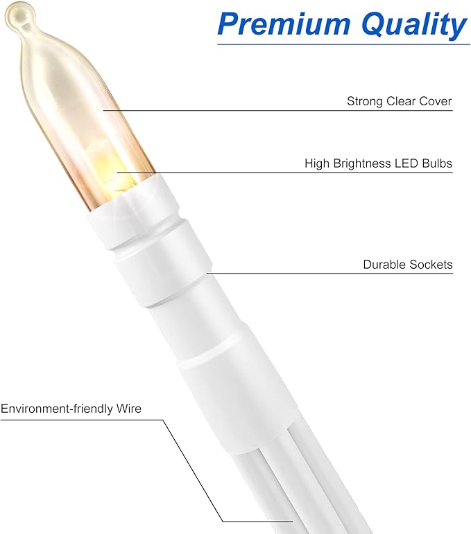 LED Mini Lights with Timer Christmas Lights 18ft 50 LED 8 Modes Battery Operated String Lights White Wire for Indoor Outdoor Wreath Wedding Party Garden Home Decor, Waterproof, Warm White