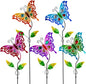 Butterfly Garden Decor for Outside,Colourful Butterfly Decorations Garden Kit 5 Pcs with Gems,Metal Yard Art Outdoor Garden Stakes Decorative Patio Home Decor