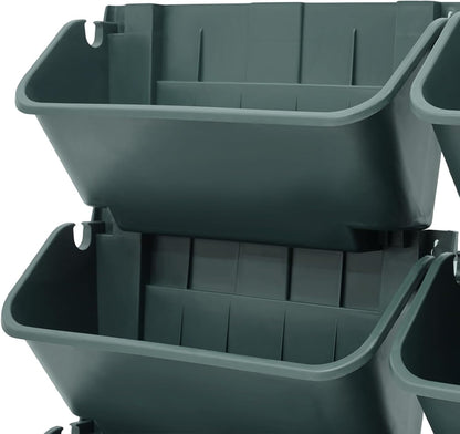 20 Pack Self Watering Wall Mounted Planter, Indoor and Outdoor Vertical Planter Wall Mounted Planter for Patio Outdoor Decor with Drainage Holes, Vertical Garden Planters for Indoor Plants- Army Green