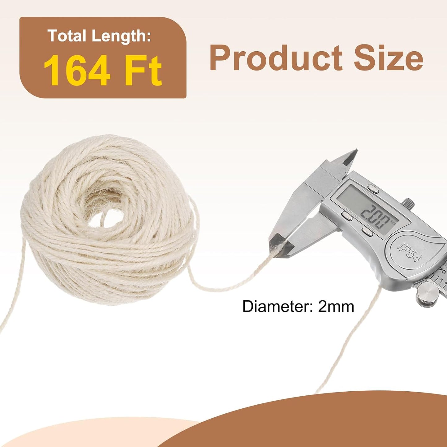 uxcell 164 Feet Natural Jute Twine String,2mm Thin Garden Twine Rope Colored Plant String Cord for DIY Art Crafts Gift Wrapping Decoration Packing Gardening Plant Hanger,White