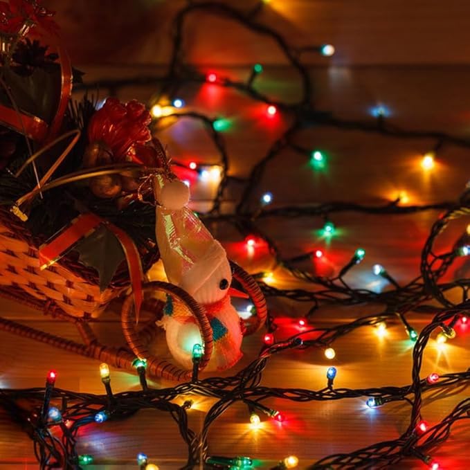 2-Pack 200 LED Christmas Lights for Indoor Outdoor, 66FT Super Bright String Lights Plug in, Waterproof 13 Modes Xmas Twinkle Lights Outdoor for Christmas Decorations Bedroom Xmas Tree (Multicolor)
