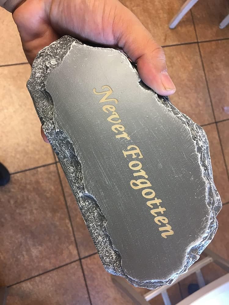 Personalized Garden Stones Engraved with Any Message, larser Engraved Garden Memorial Stones Outdoor Decorative Rocks, 8"X4.5"X2.5"