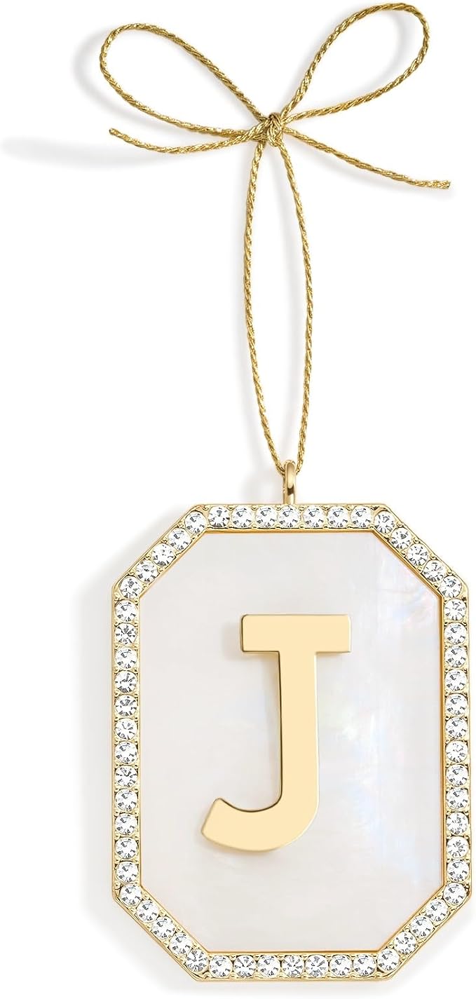 2025 Christmas Initial Ornaments, Letter J Ornaments for Christmas Tree, Hanging Ornament for Mother Best Friends Sister Wife