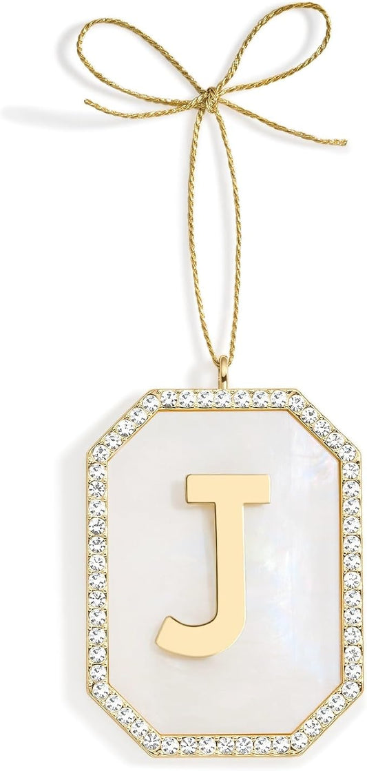 2025 Christmas Initial Ornaments, Letter J Ornaments for Christmas Tree, Hanging Ornament for Mother Best Friends Sister Wife