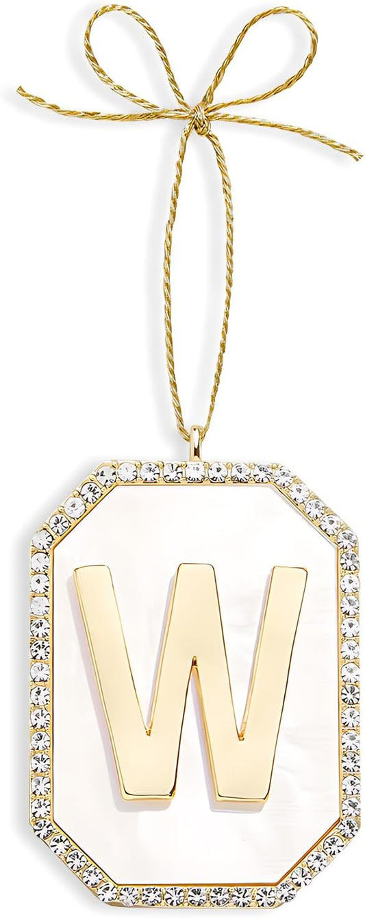 2025 Christmas Initial Ornaments, Letter W Ornaments for Christmas Tree, Hanging Ornament for Mother Men Friends Sister Wife