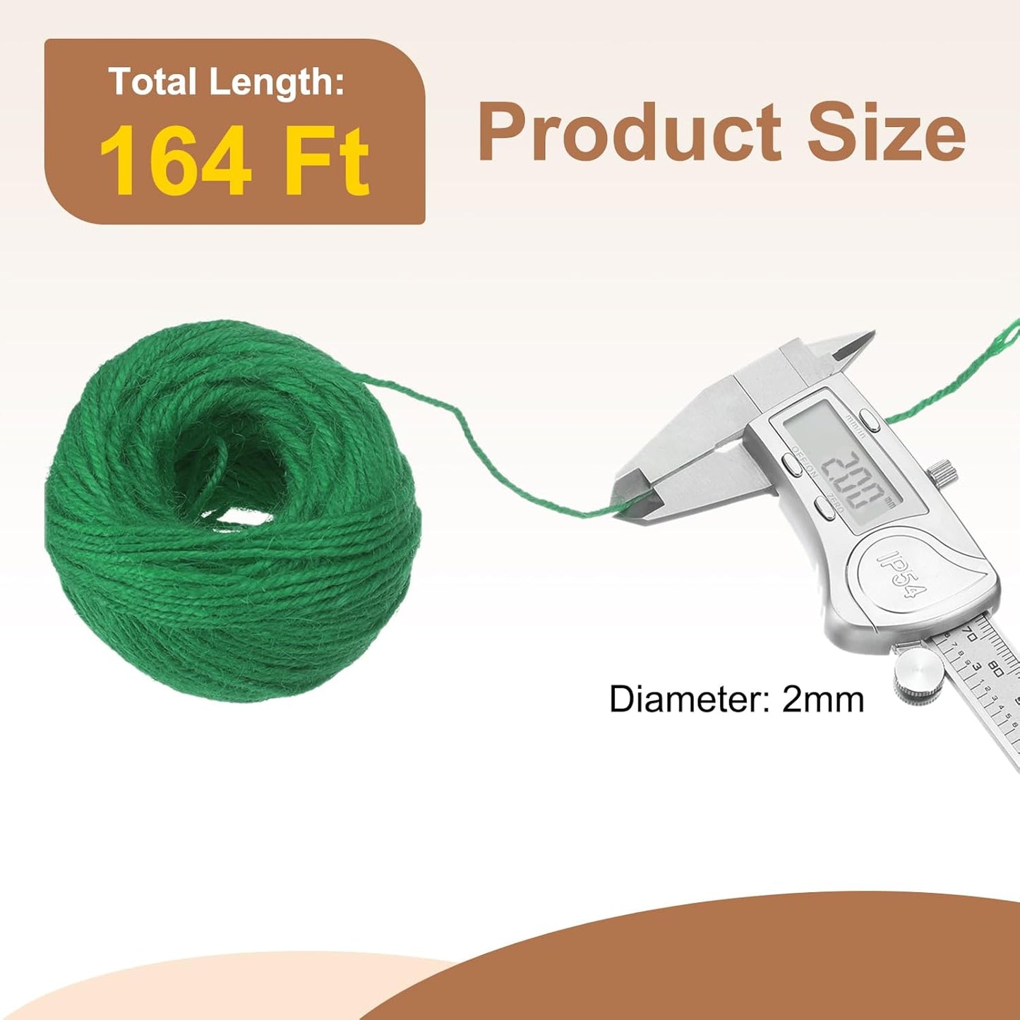 uxcell 164 Feet Natural Jute Twine String,2mm Thin Garden Twine Rope Colored Plant String Cord for DIY Art Crafts Gift Wrapping Decoration Packing Gardening Plant Hanger,Green