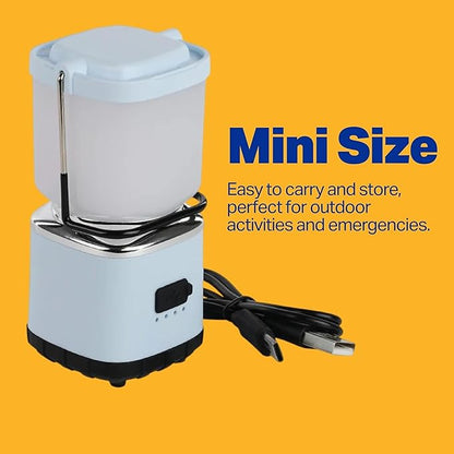 LUXPRO LP189 Mini Lantern - USB-C Rechargeable Camping Light - with 4 Color Modes - Dimmable LED Portable Lantern for Hiking & Emergency - Handy Compact Design (Blue, 1-Pack)