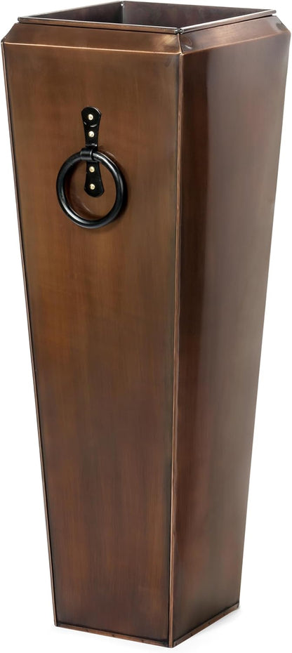 H Potter Tall Outdoor Planters Copper Large Flower Pots Indoor for Patio Balcony Garden Deck Front Porch Entryway (Antique Copper Single Small)