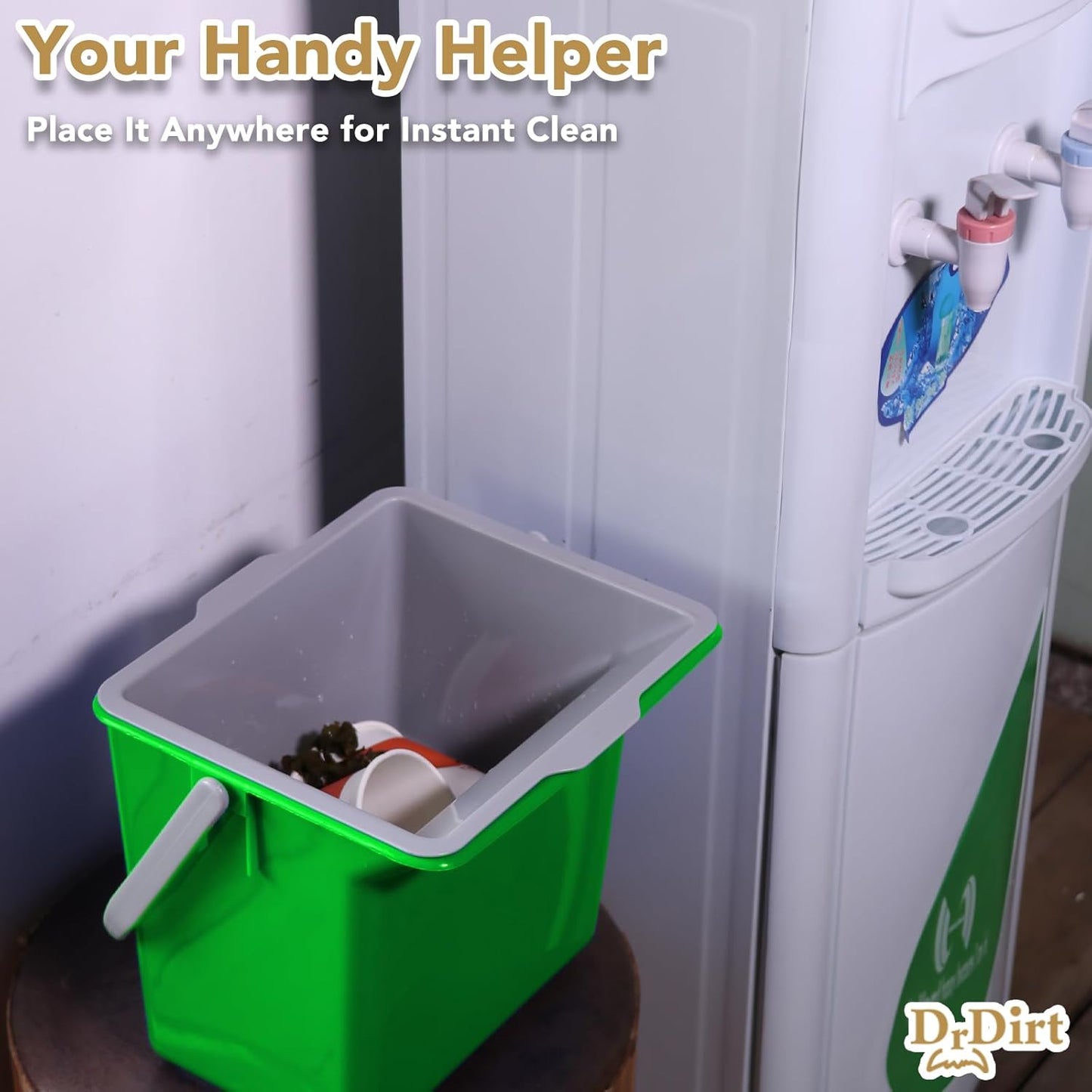 DrDirt Kitchen Compost Bin, 6L / 1.58 Gal Kitchen Compost Bin Countertop with Inner Sieve for Liquid Separation, Odor-Control, Easy to Clean, for Cooking Family and Home Party,Red