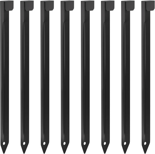 20Pcs Metal Landscape Edging Stakes, 10 Inch Garden Stakes Landscape Anchoring Spikes for Terrace Board, Landscape Edging Coil, Grass Barrier, Bender Board, Garden Liner, Black