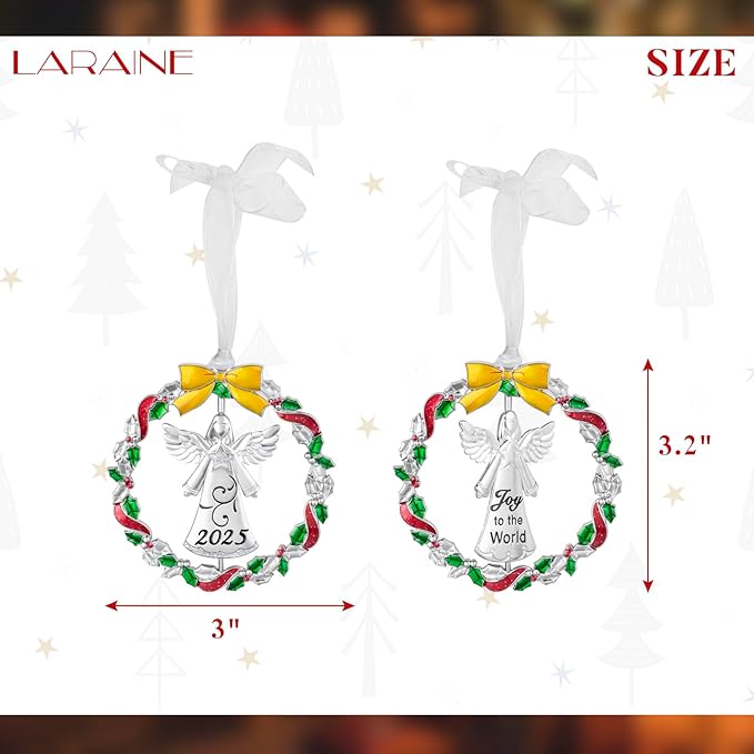 Laraine Christmas Tree Ornaments – 2025 Decorative Rotation Hanging Pendant of Car Charm Holiday Keepsake Gift Home Decor (Angel (2025))