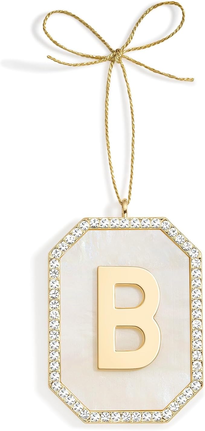 2025 Christmas Initial Ornaments, Letter B Ornaments for Xmas Tree, Hanging Ornament for Mother Best Friends Sister Wife