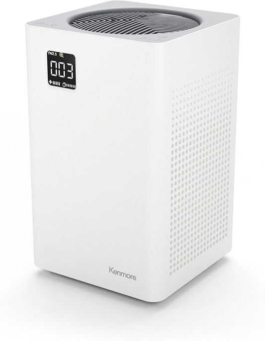 Kenmore PM2010 Air Purifiers with H13 True HEPA Filter, Covers Up to 1200 Sq.Foot, 24db SilentClean 3-Stage HEPA Filtration System, 5 Speeds for Home Large Room, Kitchens & Bedroom, PM2010