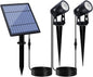 APONUO Metal Solar Spot Lights Outdoor with 9.8ft Cable Solar Powered Landscape Lighting Low Voltage IP65 Waterproof Auto On/Off for Outside Garden Yard Landscape Pathway Garage-Cool White(2-in-1)