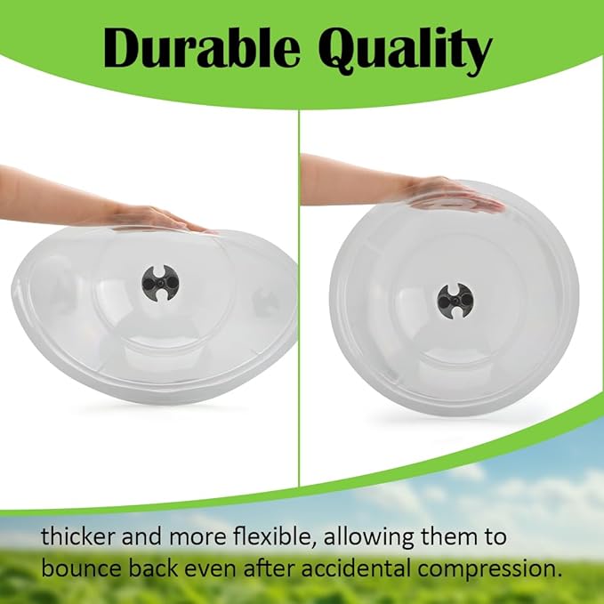 13 Inch Humidity Domes Garden Cloches for Plant Protection, Protectors from Animals, Garden Clear Plant Cover with Ventilation Holes 5 Pack