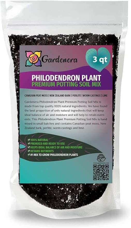 GARDENERA Philodendron Soil - Ideal Formula for Healthy and Lush Philodendron Growth - 3 QUARTS