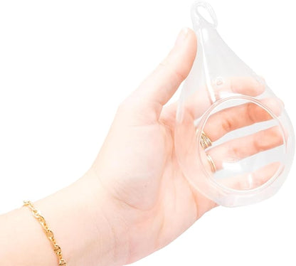 Glass Teardrop Beach Plant Terrarium - Air Plant, Sand, Starfish and Shell in Propagation Jar - Home and Garden Decor Plants Pot - Easy Care Indoor and Outdoor Plants Vase (1 Teardrop - Black Sand)