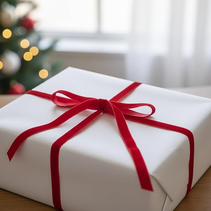 36 Pcs Velvet Christmas Tree Bows Decor, Vintage Wreath Bow for Christmas Garland, Gift Wrapping, Xmas Tree, 3/8'' Wide, 5 * 7 inch (Red)