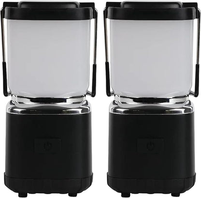 LUXPRO LP189 Mini Lantern - USB-C Rechargeable Camping Light - with 4 Color Modes - Dimmable LED Portable Lantern for Hiking & Emergency - Handy Compact Design (Black, 2-Pack)