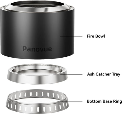 22 inch Smokeless Fire Pit with Waterproof Cover, Stainless Steel Outdoor Smokeless Firepit, Wood Burning Fire Pits for Camping, Bonfire,Low Smoke Firepit for Outside[Black]