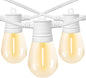 SUNTHIN White String Lights, 144FT(3 Pack 48ft) White Outdoor Lights with Shatterproof LED Bulbs for Patio, Garden, Backyard, Porch, Cafe, Deck, Wedding, Party