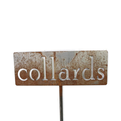 Classic Metal Garden Markers 19 Inches Tall (collards, Naturally Rusted)