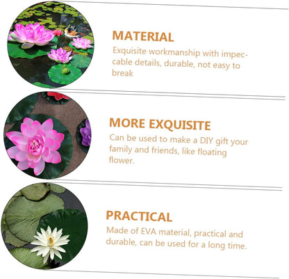DOITOOL Artificial Lily Pads for Koi Pond: 3 Pcs Artificial Floating Foam Lotus Leaves 11 Inch Realistic Water Lily Pads Ornaments for Patio Fish Pond Pool Aquarium Decor, Green