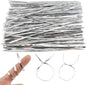 HAHIYO 300Pcs 8inches Silver Metal Twist Ties Bread Candy Coffee Bag Ties Plant Garden Twist Ties for Cellophane Treat Bags Gift Wraping Bags Plastic Bags Halloween Party Cake Present Art Crafts