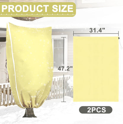 DQS 2 Pack Plant Covers Freeze Protection, 31.4" x47.2" Winter Frost Protection Blankets Frost Cloth,Suitable for Outdoor Winter Frost, Cold Weather, shrubs, Trees, Jackets, and coverings