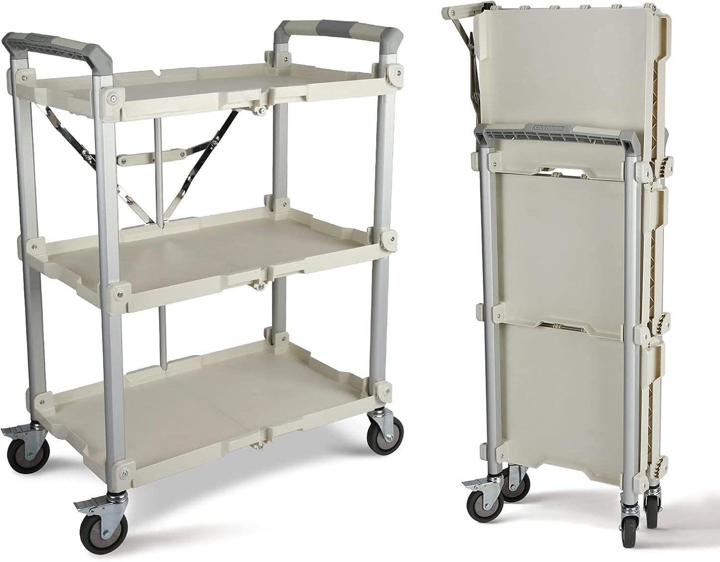 Olympia Tools 89-355 Pack N Roll Collapsible Service Cart, XL, 300LB Capacity, White